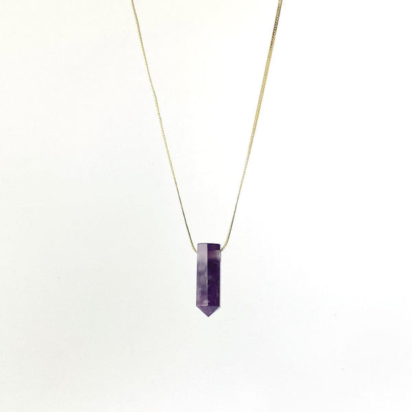 Raw Amethyst Crystal Point Necklace Natural Clear Cloudy Smooth Rough  Purple Layering Gemstone With Silver / Gold / Vintage Brass Chain - Etsy